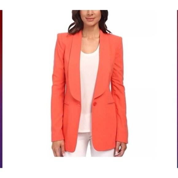 BCBG Maxazria Coral Blazer/Jacket One Button Lined Size S Faux Pockets Career - Picture 1 of 13